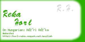 reka horl business card